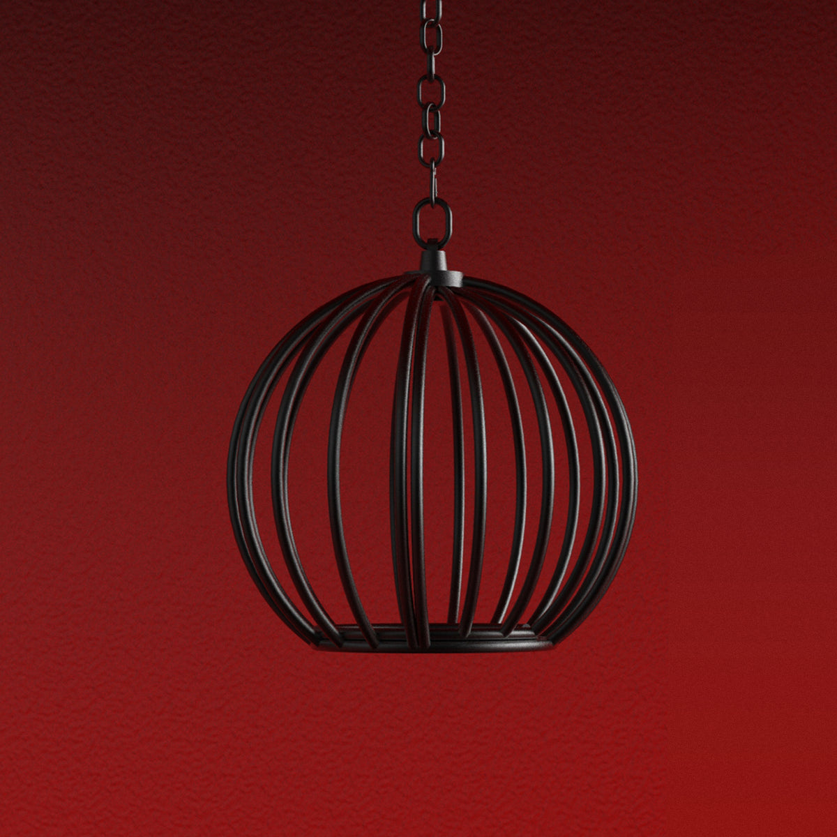 Black steel suspension cage for bondage and BDSM restraint play