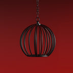 Black steel suspension cage for bondage and BDSM restraint play