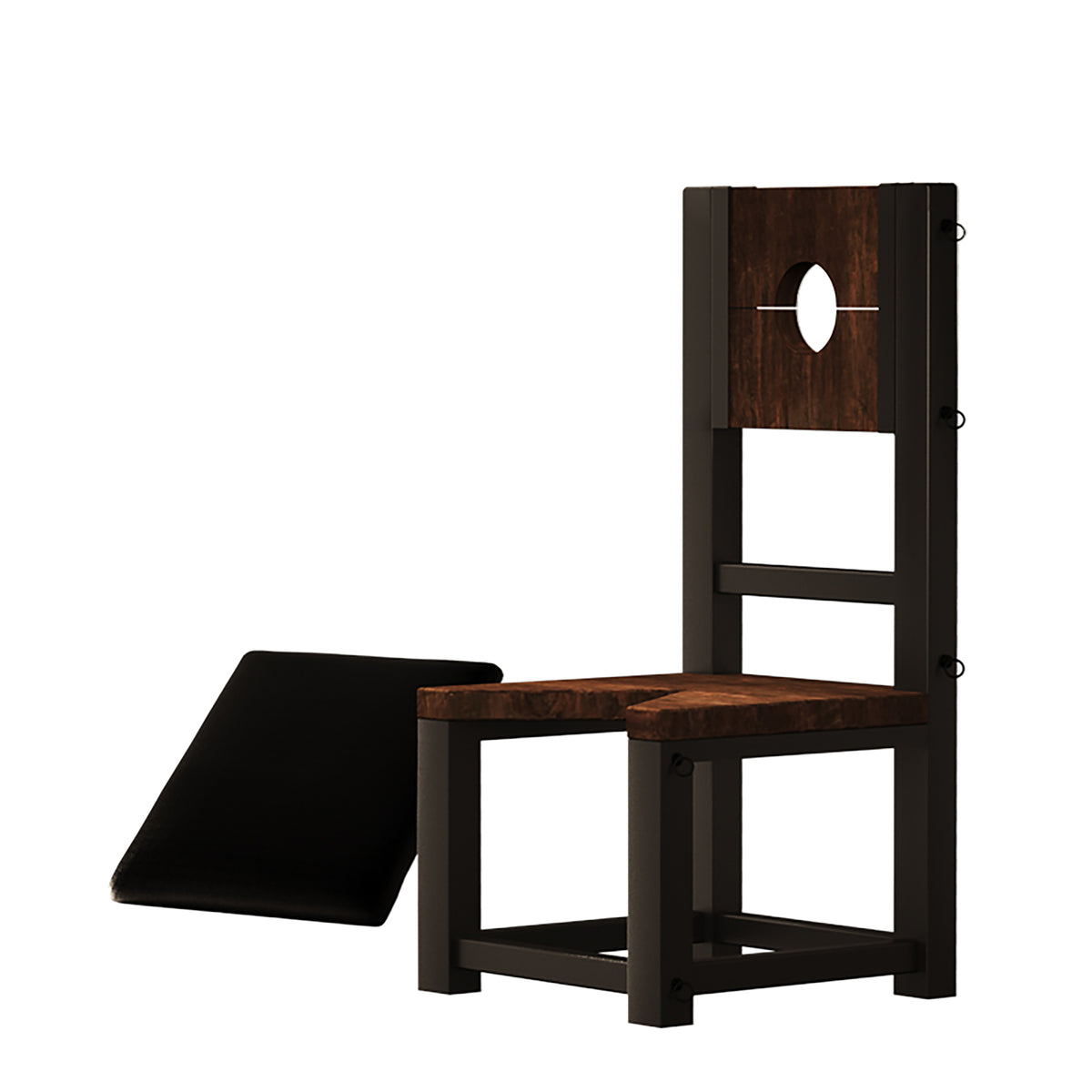 Heavy-duty metal BDSM restraint chair