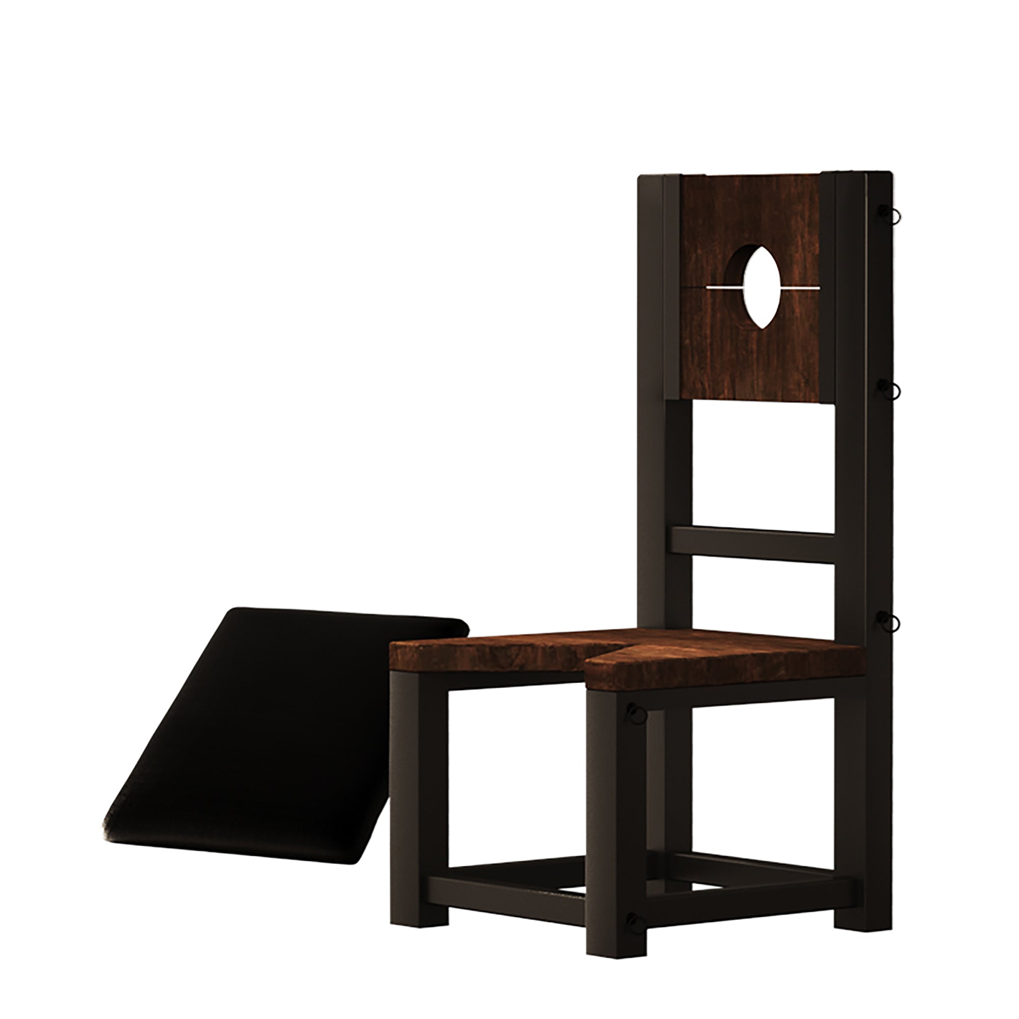 Heavy-duty metal BDSM restraint chair