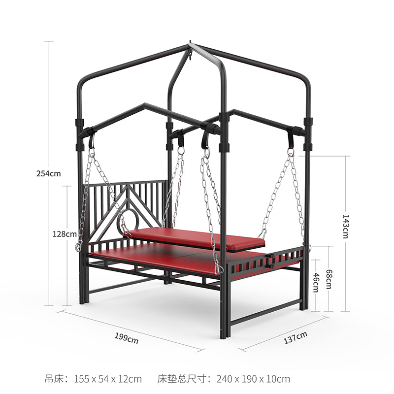 Heavy duty steel frame construction of professional grade restraint bed